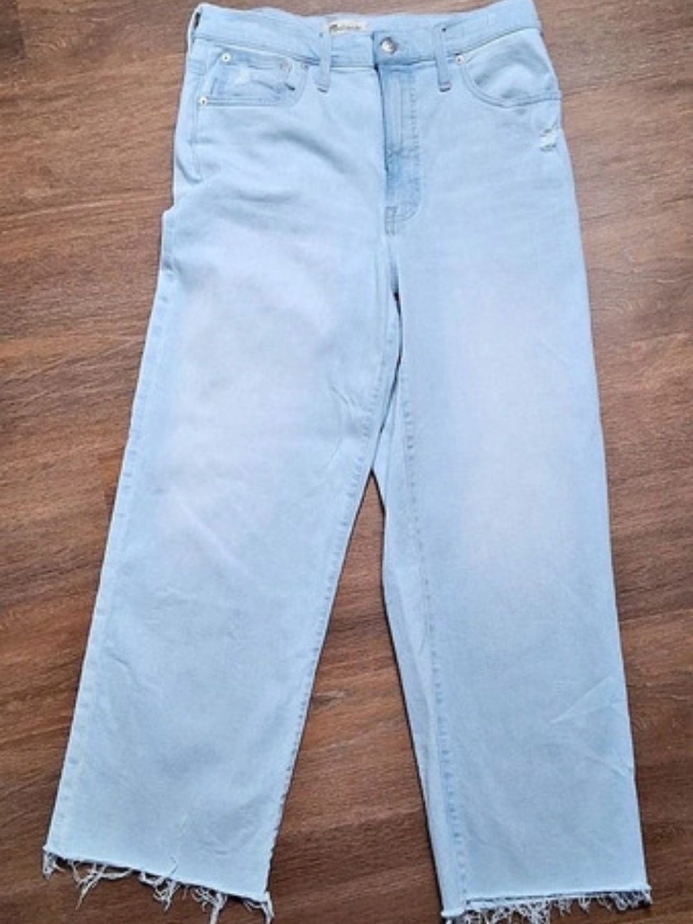 Madewell The Perfect Vintage Wide-Leg Crop Jean Blue Waist 29